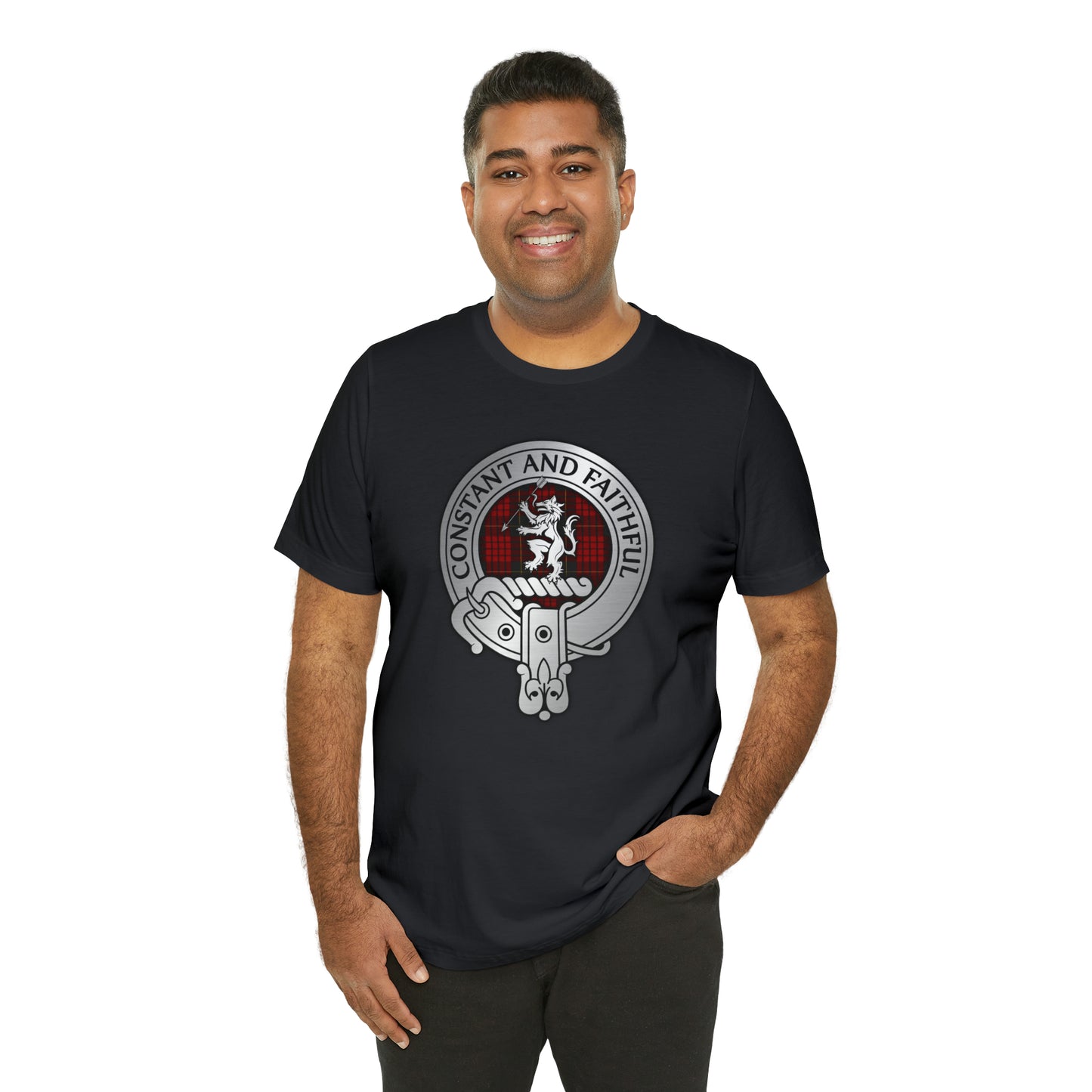 Clan MacQueen Crest & Tartan | Unisex T-Shirt