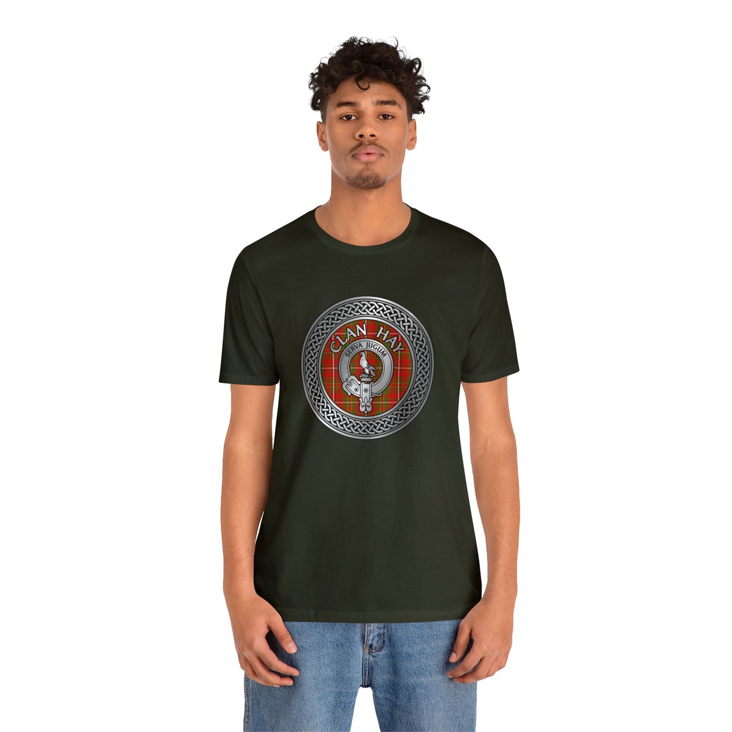 Clan Hay Crest & Tartan Knot T-Shirt