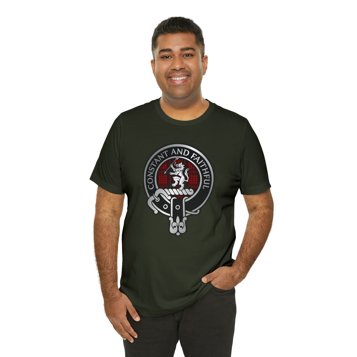 Clan MacQueen Crest & Tartan | Unisex T-Shirt