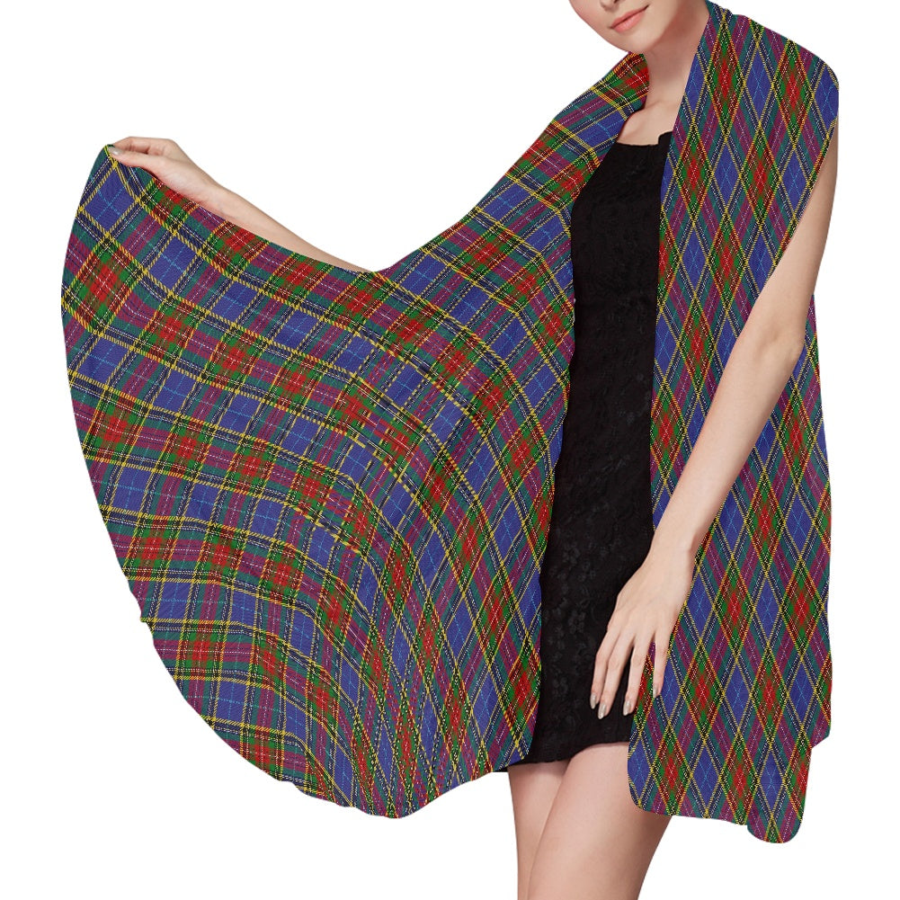 Clan Bethune Tartan Bias Chiffon Scarf