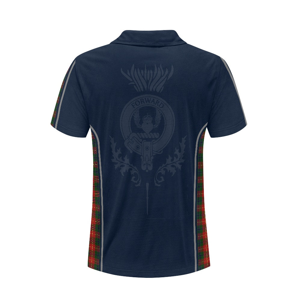 Clan Douglas Roxburgh Tartan & Black Douglas Crest Polo