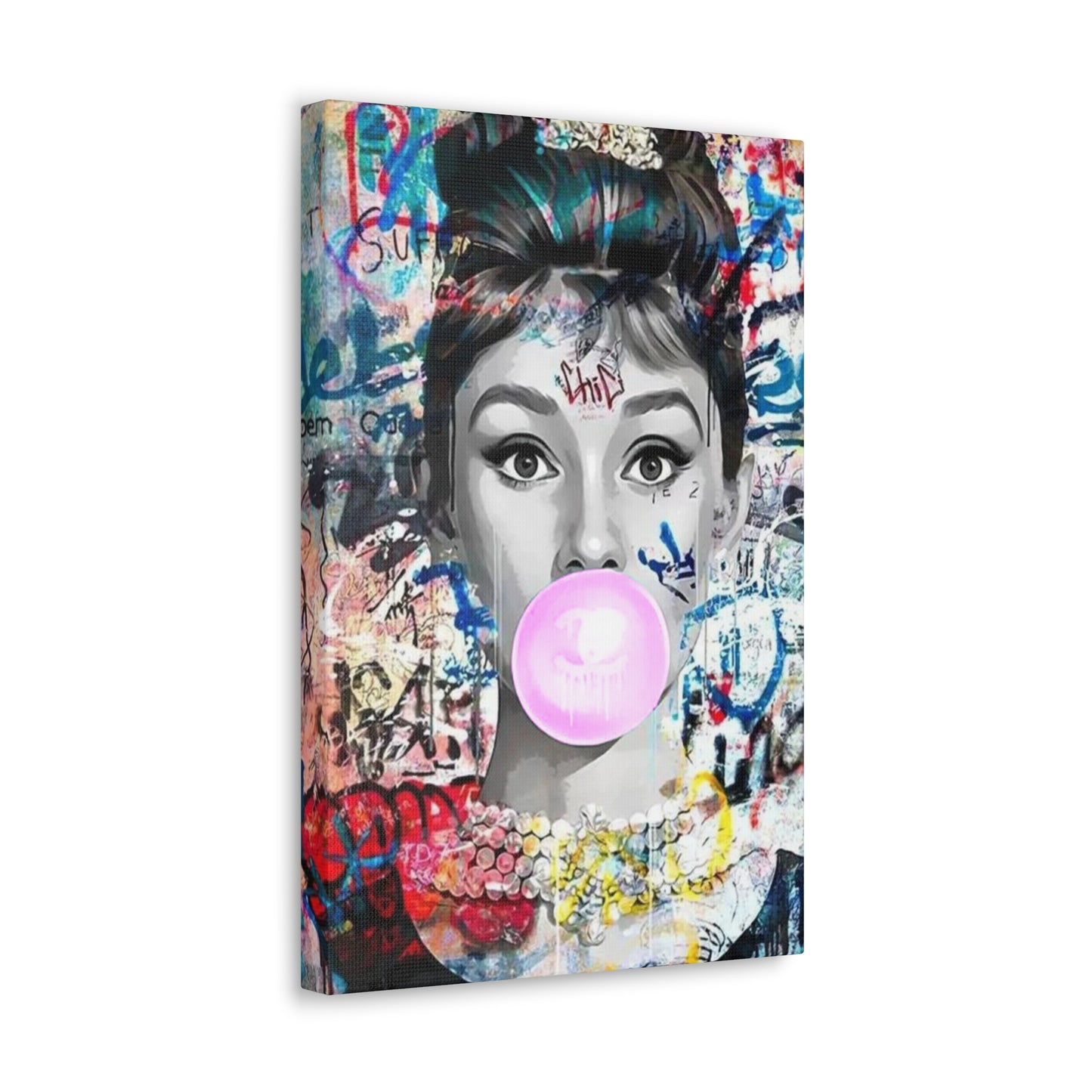 Audrey Pink Bubble Classic Canvas