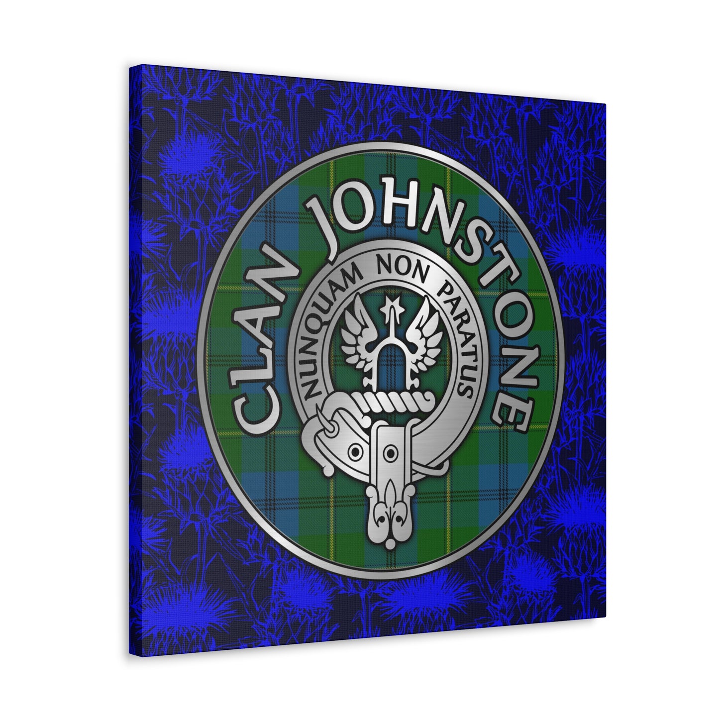 Clan Johnstone Crest & Tartan Canvas Gallery Wraps