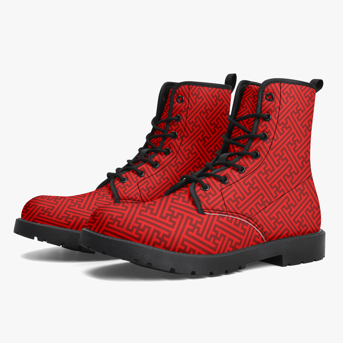 Japanese Wagara - Sayagata Red - PU Leather Boots