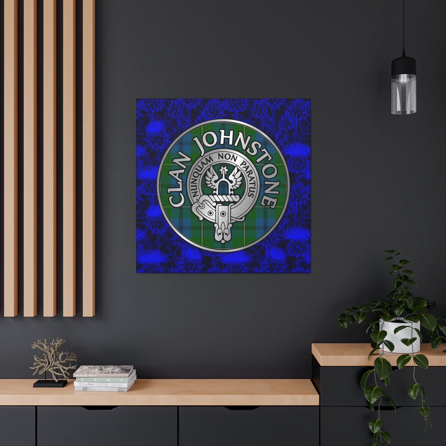 Clan Johnstone Crest & Tartan Canvas Gallery Wraps