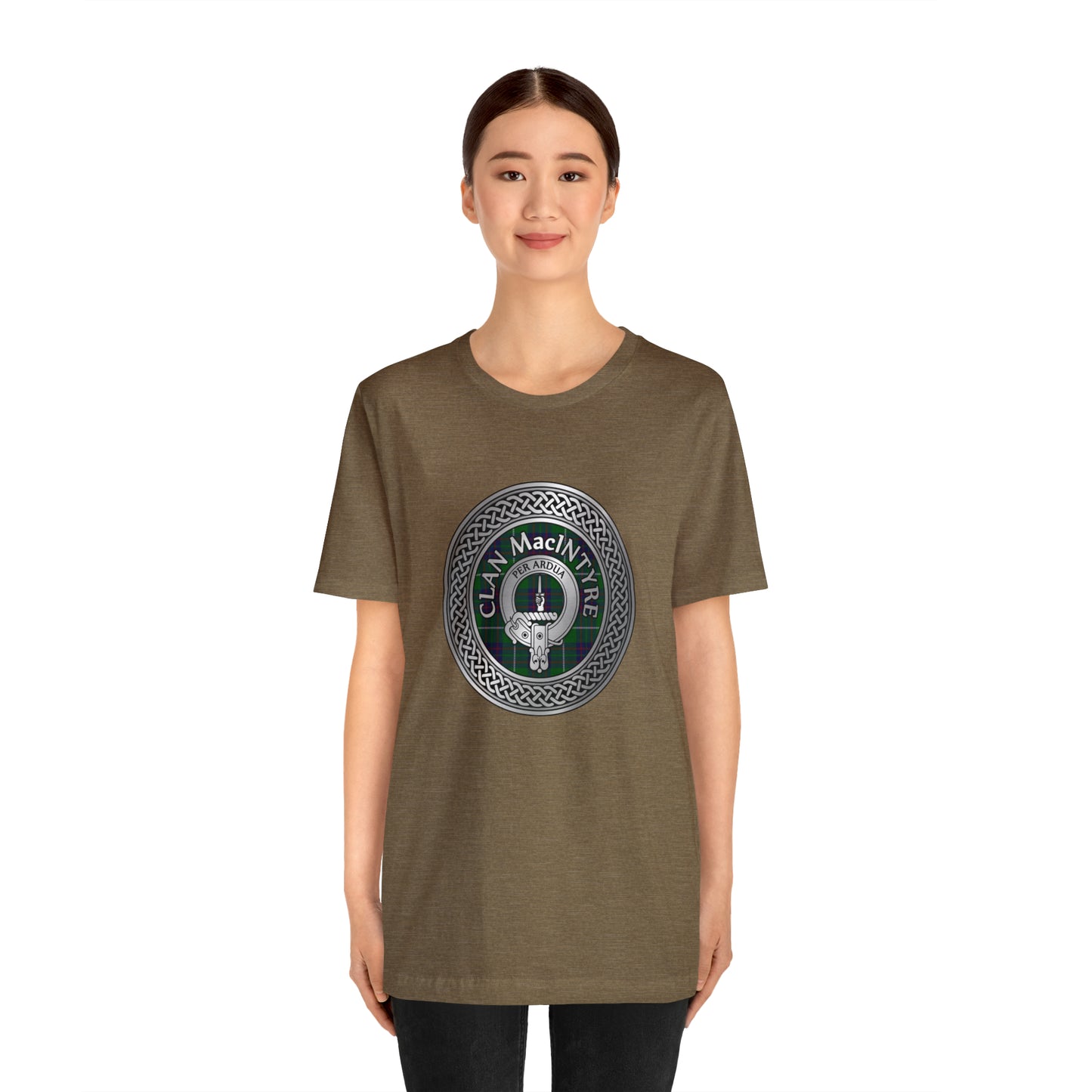 Clan MacIntyre Crest & Tartan Knot | Unisex T-Shirt