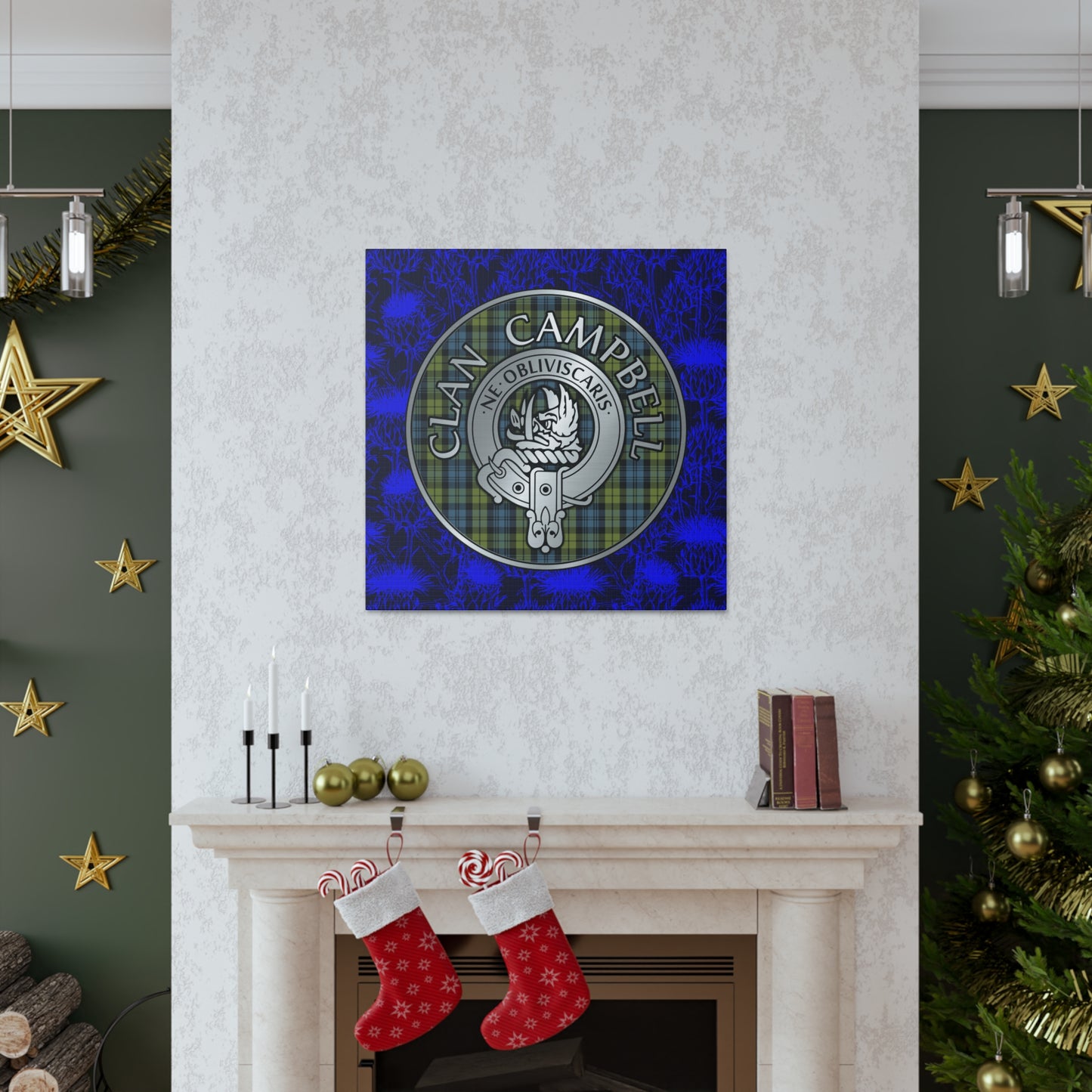 Clan Campbell Crest & Tartan Canvas Gallery Wraps