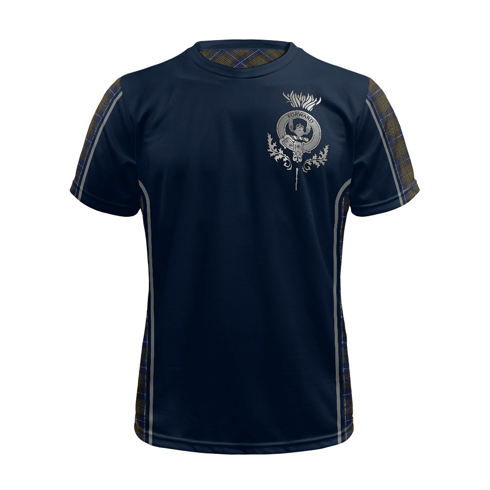 Clan Douglas Brown Tartan & Black Douglas Crest Football Shirt