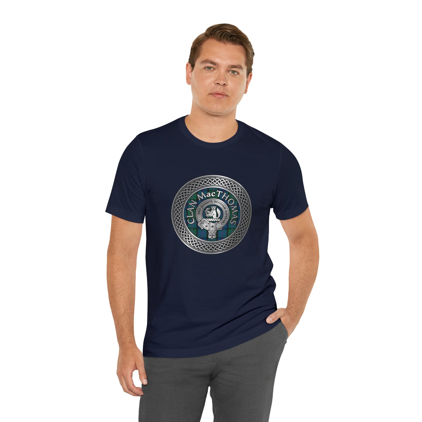 Clan MacThomas Crest & Tartan Knot | Unisex T-Shirt