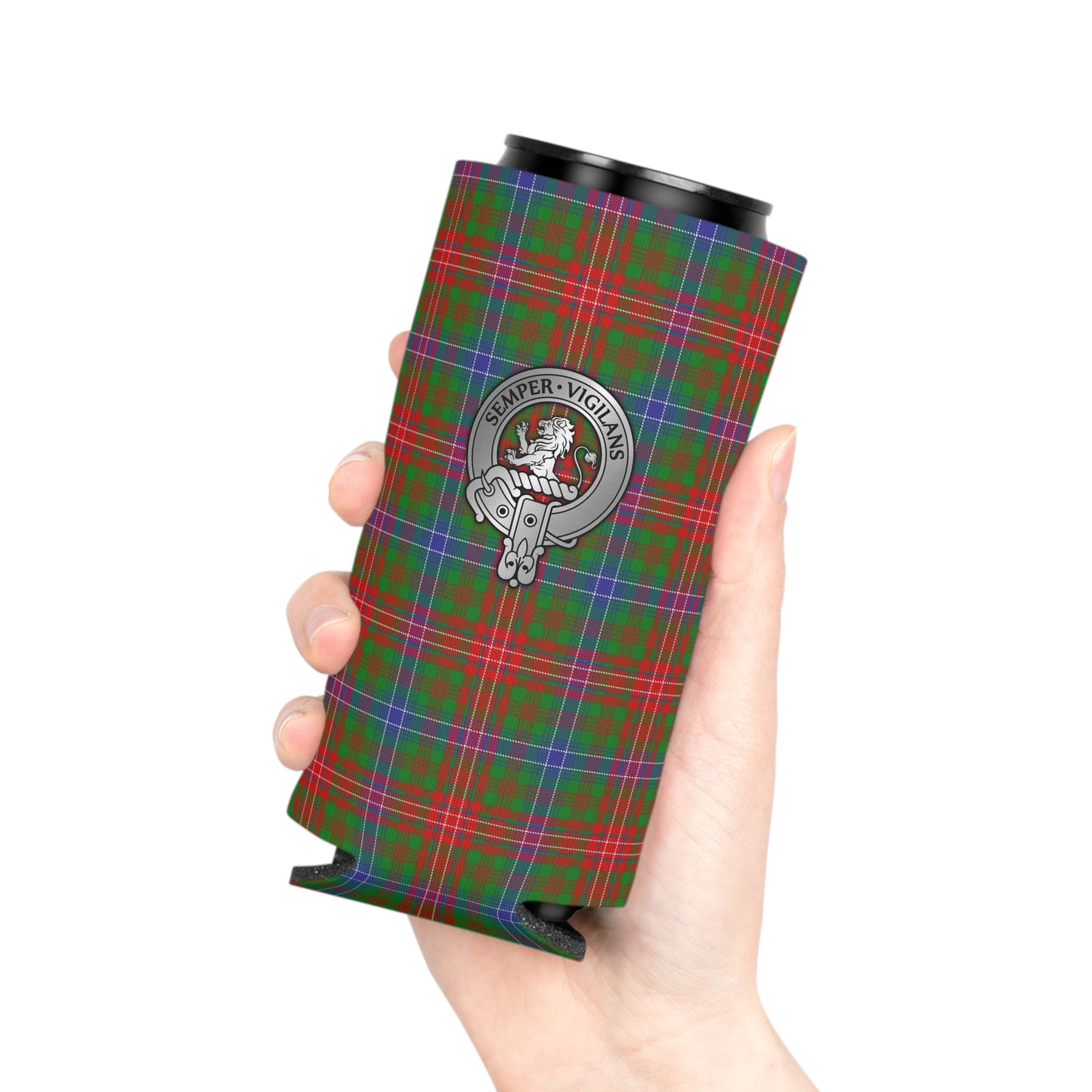 Clan Wilson Crest & Tartan Can Cooler