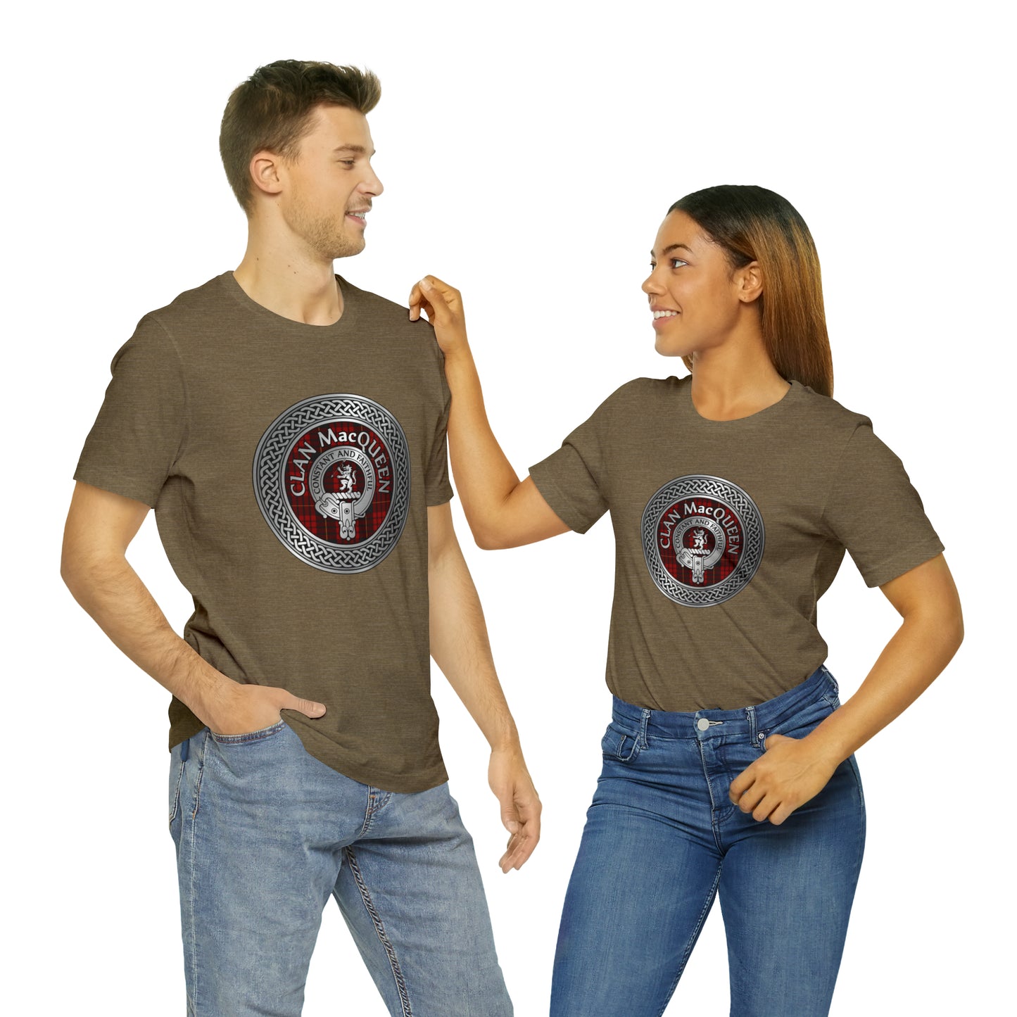 Clan MacQueen Crest & Tartan Knot | Unisex T-Shirt