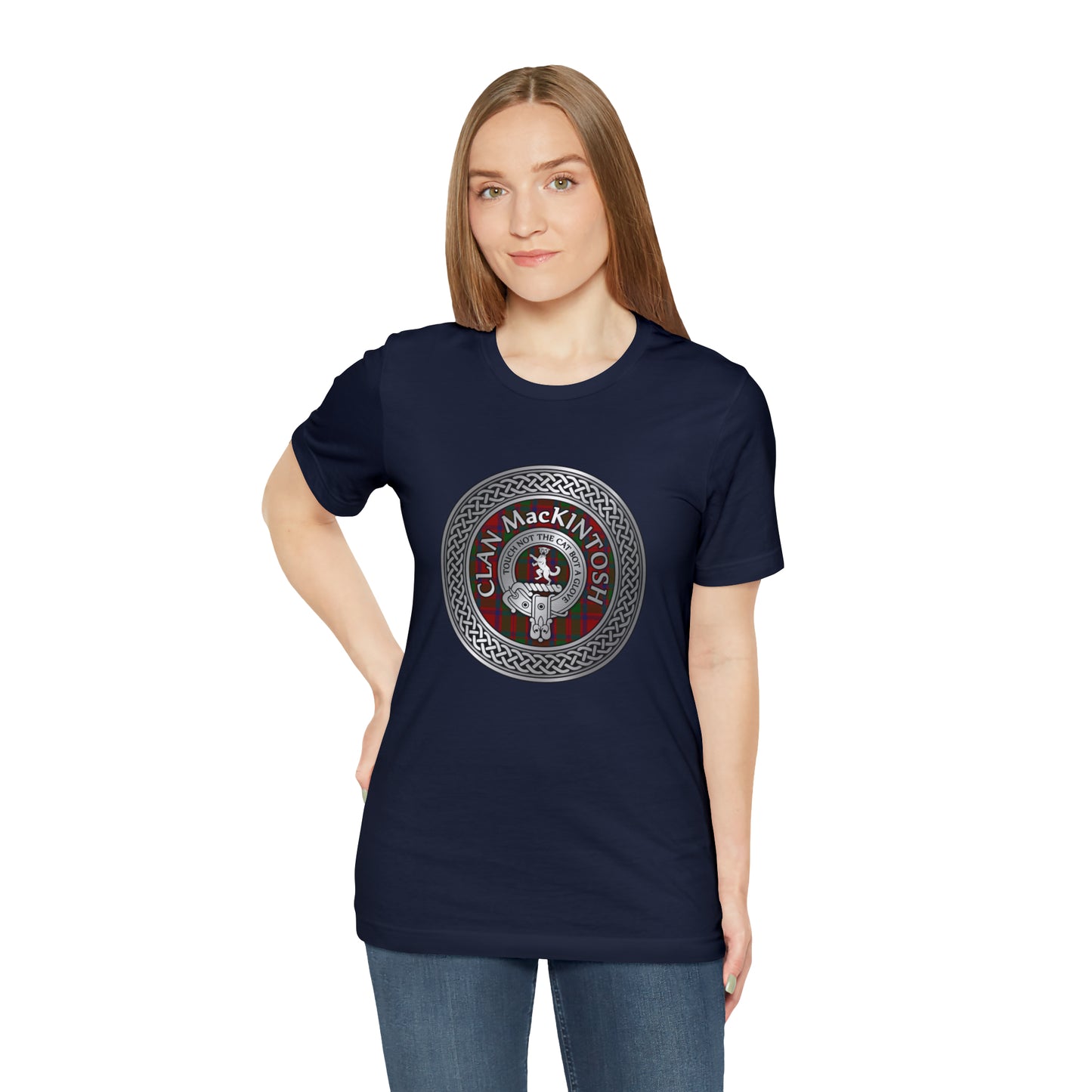 Clan MacKintosh Crest & Tartan Knot | Unisex T-Shirt