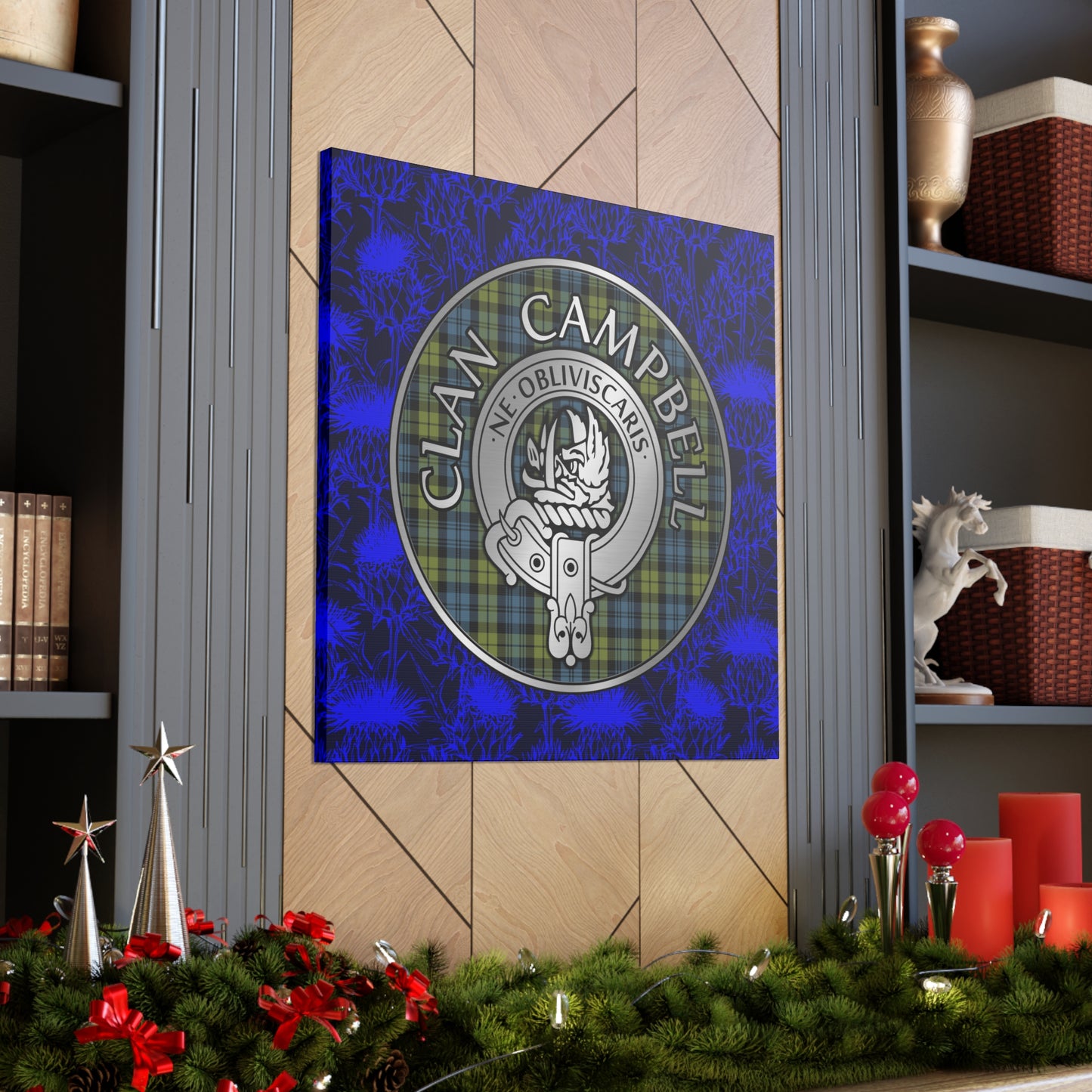 Clan Campbell Crest & Tartan Canvas Gallery Wraps