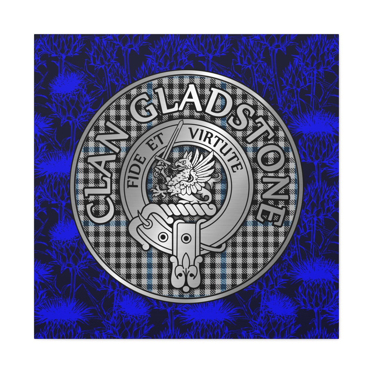 Clan Gladstone Crest & Tartan Canvas Gallery Wraps