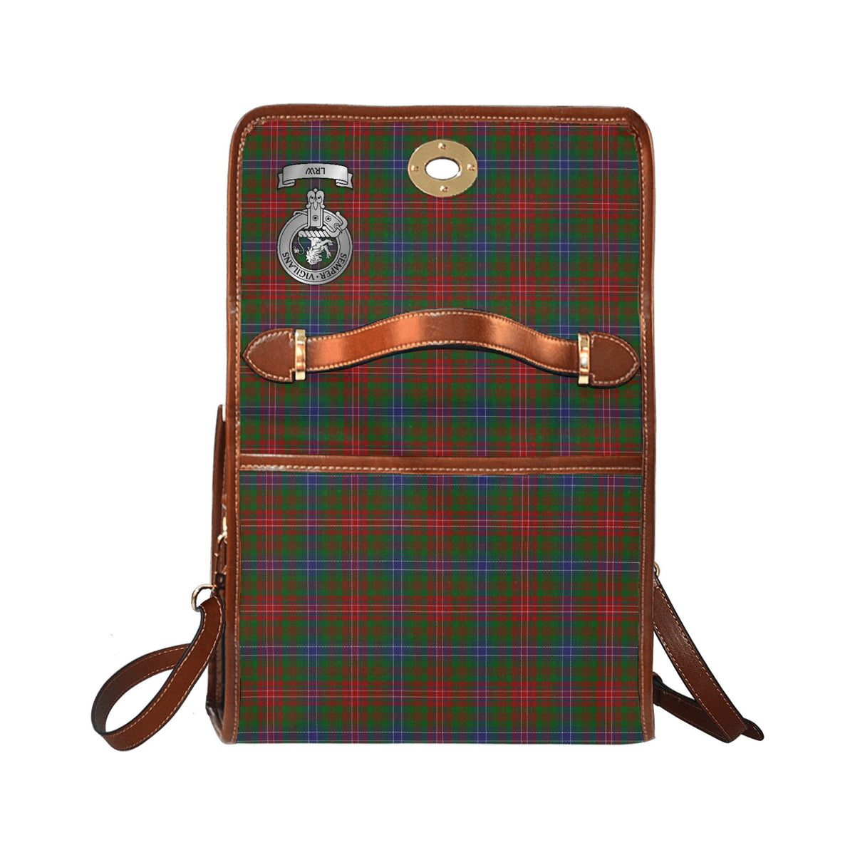 Clan Wilson Crest (LRW) & Tartan Waterproof Canvas Handbag