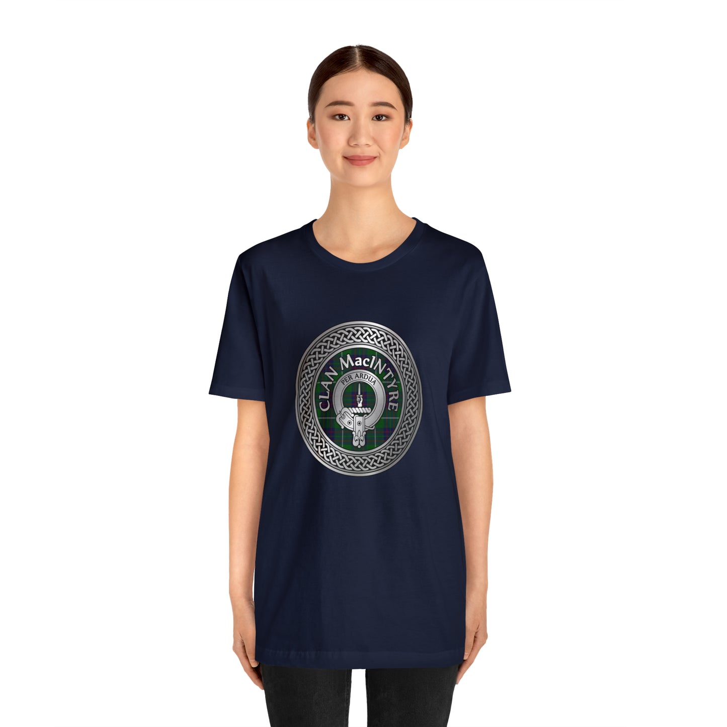 Clan MacIntyre Crest & Tartan Knot | Unisex T-Shirt