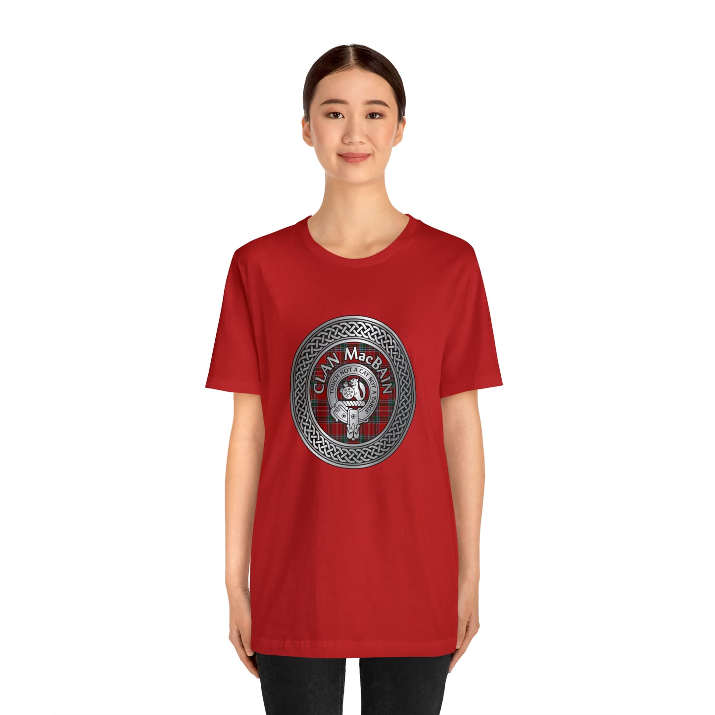 Clan MacBain Crest & Tartan Knot | Unisex T-Shirt