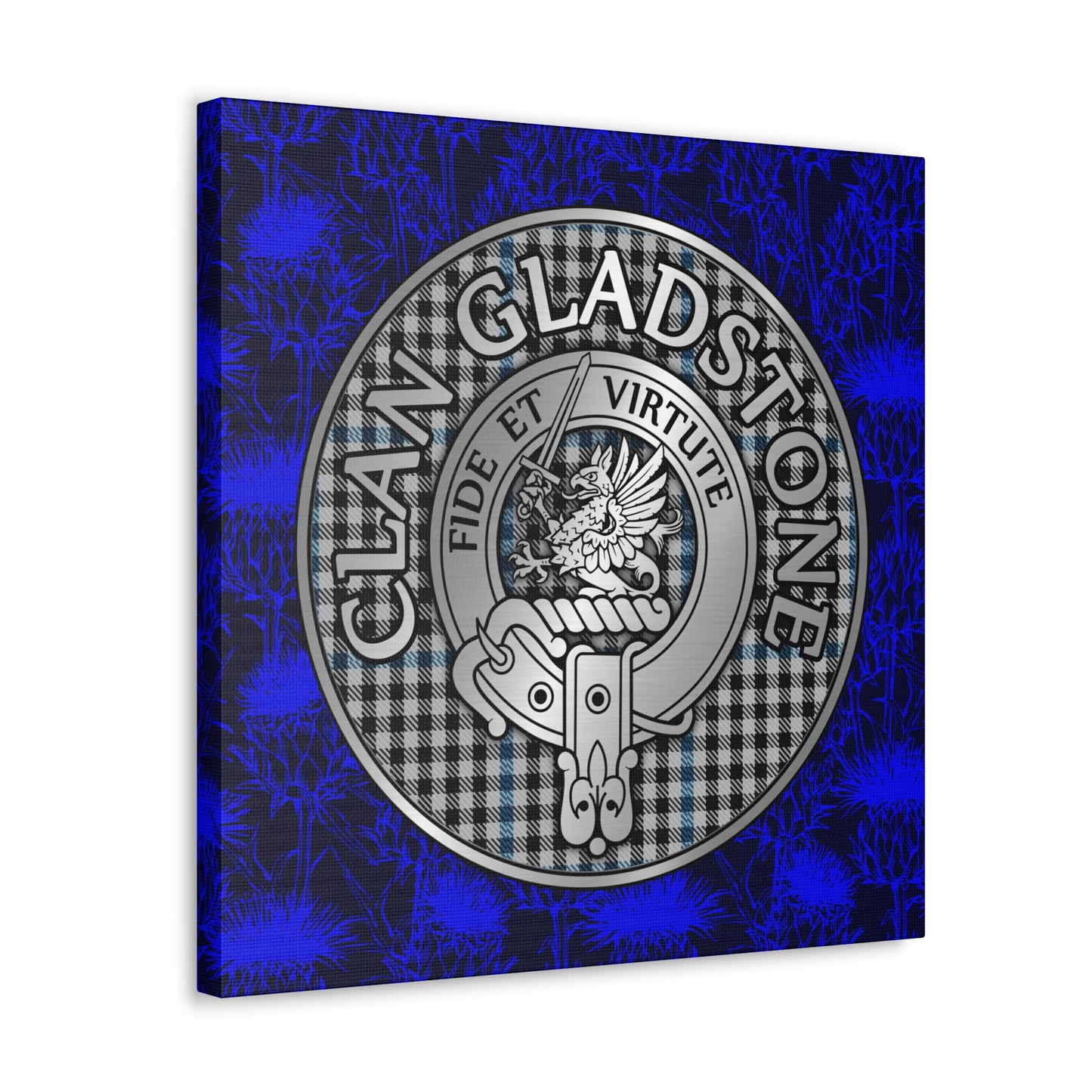 Clan Gladstone Crest & Tartan Canvas Gallery Wraps