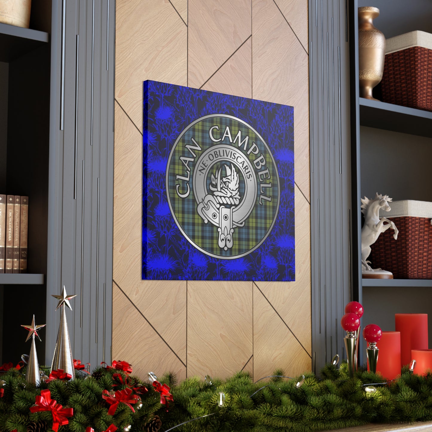 Clan Campbell Crest & Tartan Canvas Gallery Wraps