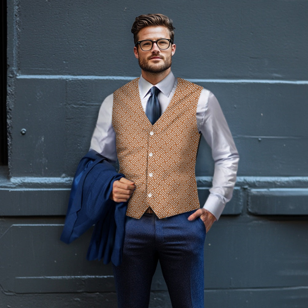 Wagara - Sayagata Brown Suit vest jacket