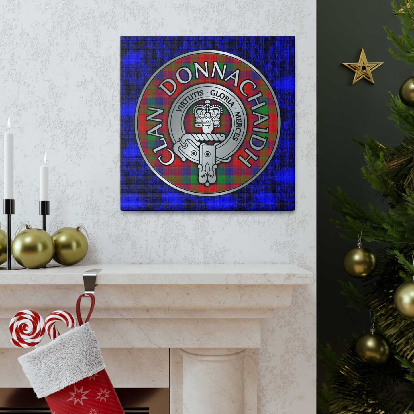 Clan Donnachaidh | Robertson Crest & Tartan Canvas Gallery Wraps