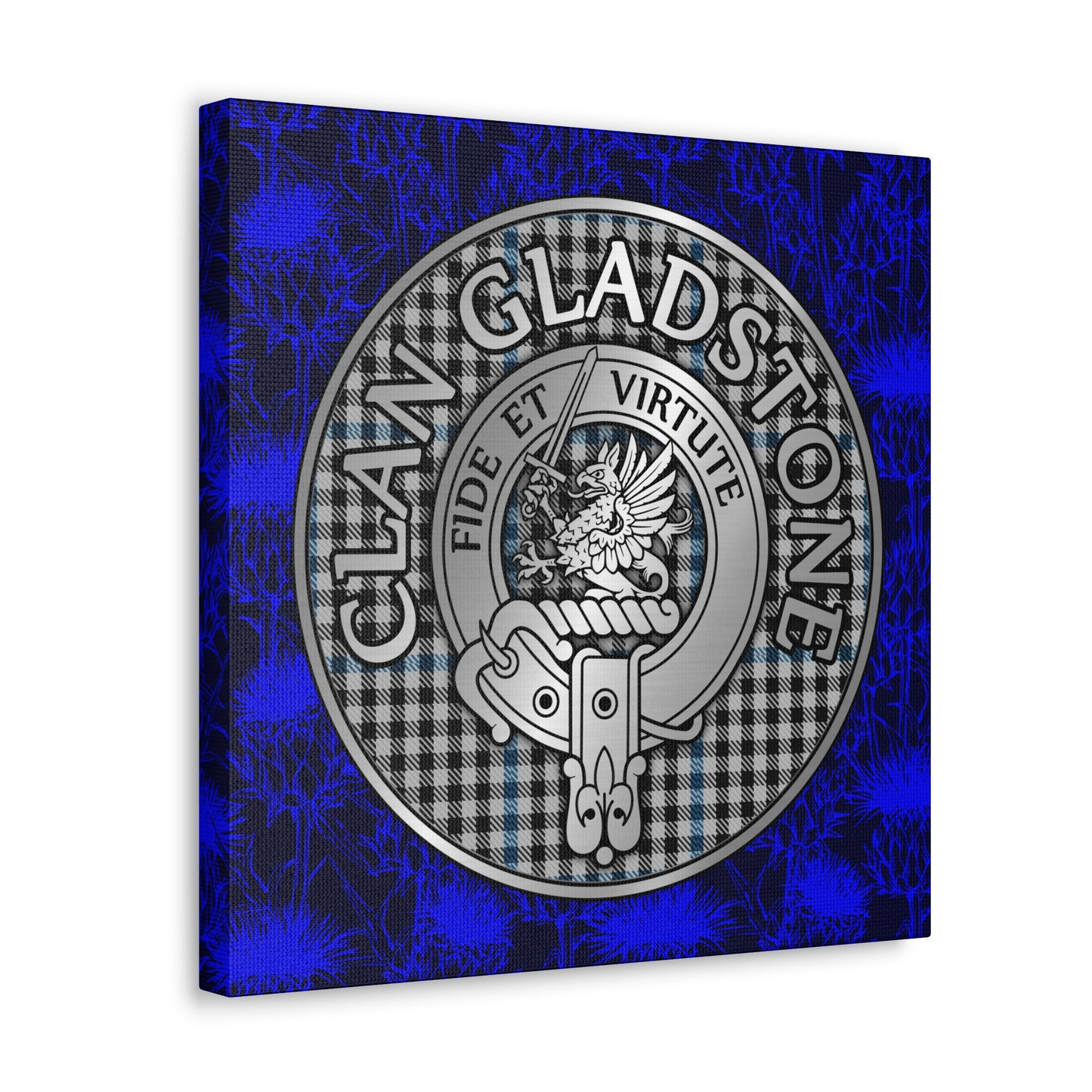 Clan Gladstone Crest & Tartan Canvas Gallery Wraps