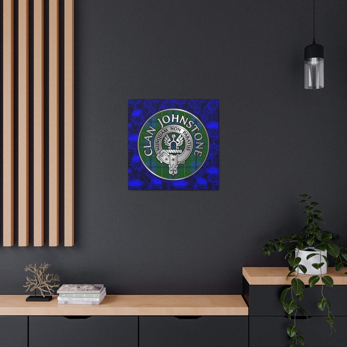 Clan Johnstone Crest & Tartan Canvas Gallery Wraps