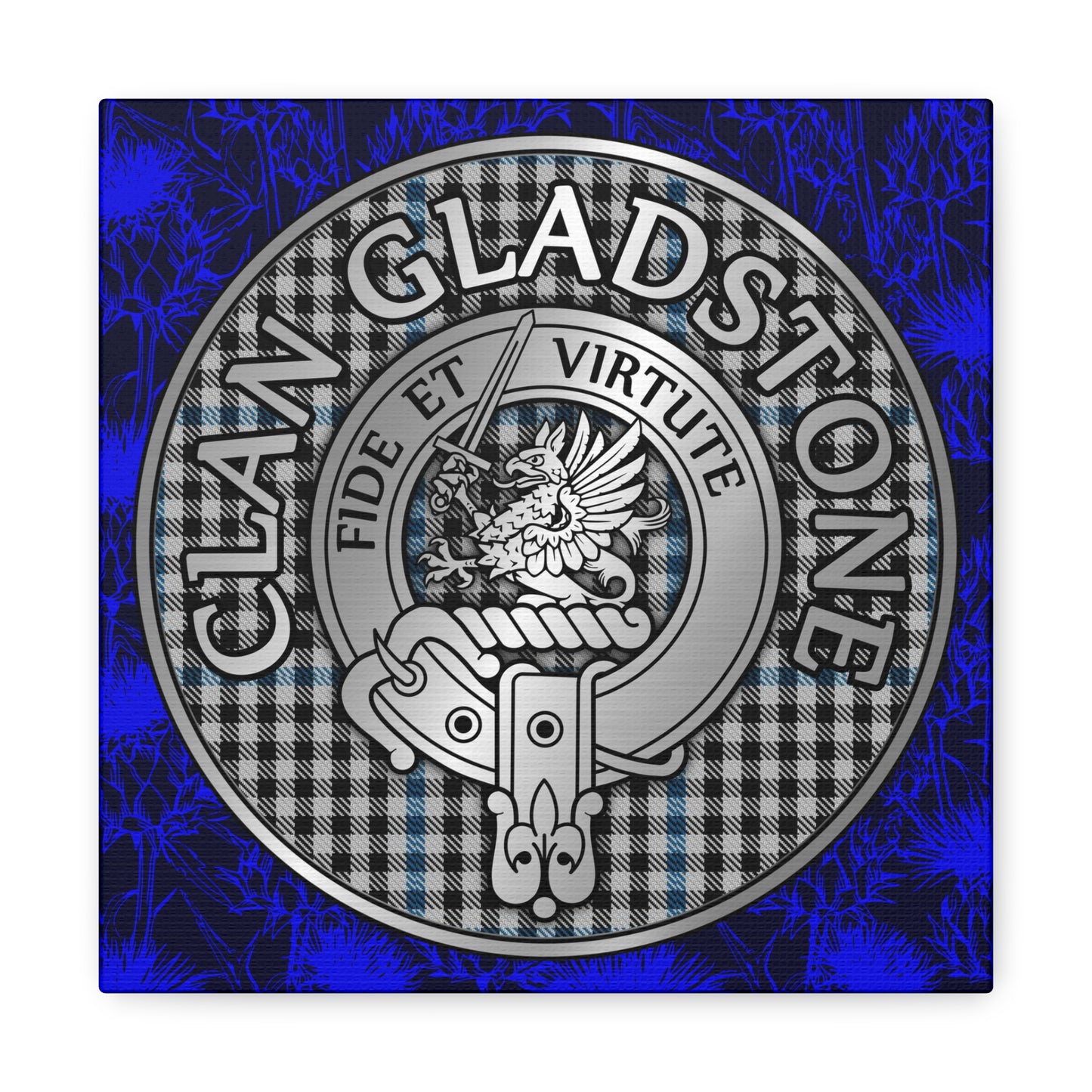 Clan Gladstone Crest & Tartan Canvas Gallery Wraps