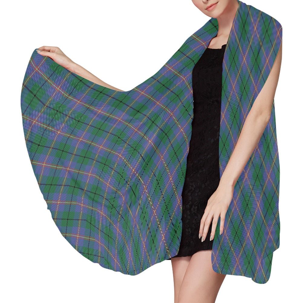 Clan Carmichael Ancient Tartan Bias Chiffon Scarf