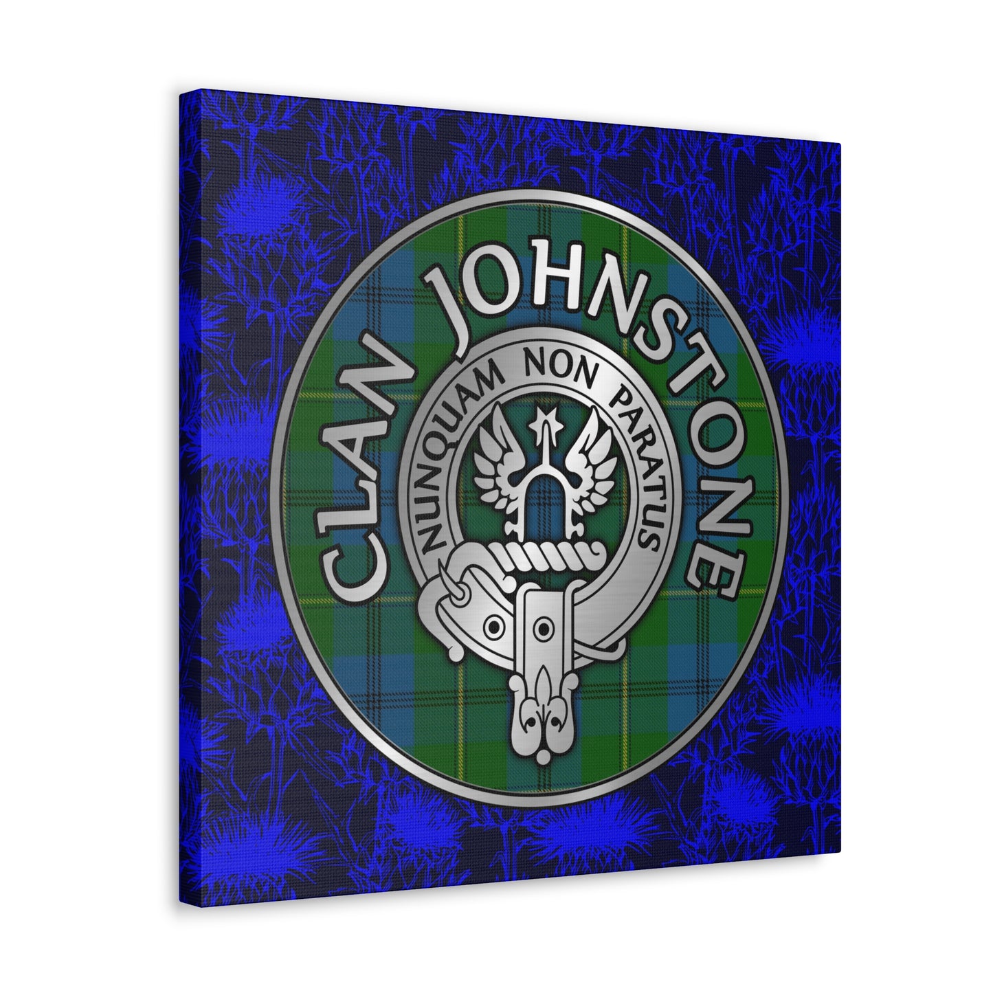 Clan Johnstone Crest & Tartan Canvas Gallery Wraps