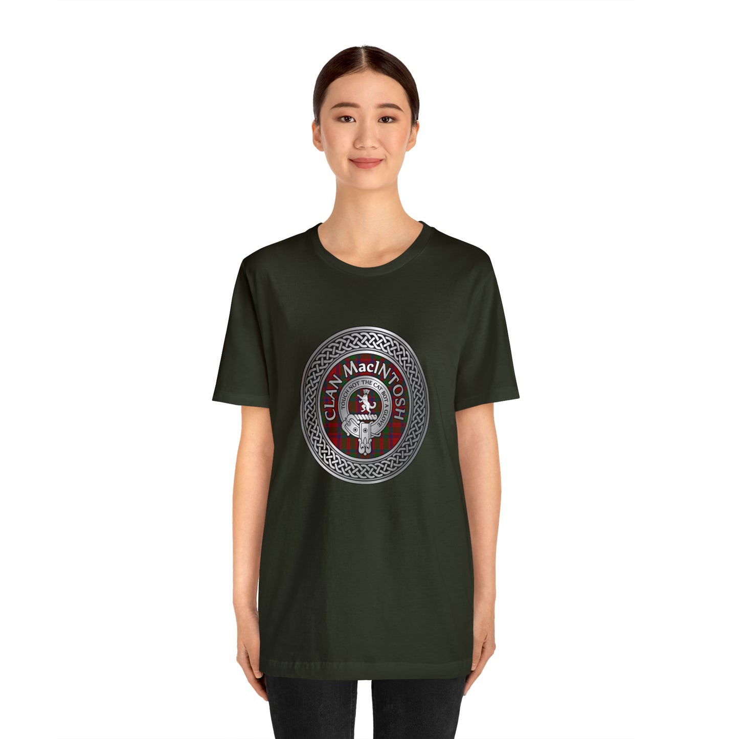 Clan MacIntosh Crest & Tartan Knot | Unisex T-Shirt