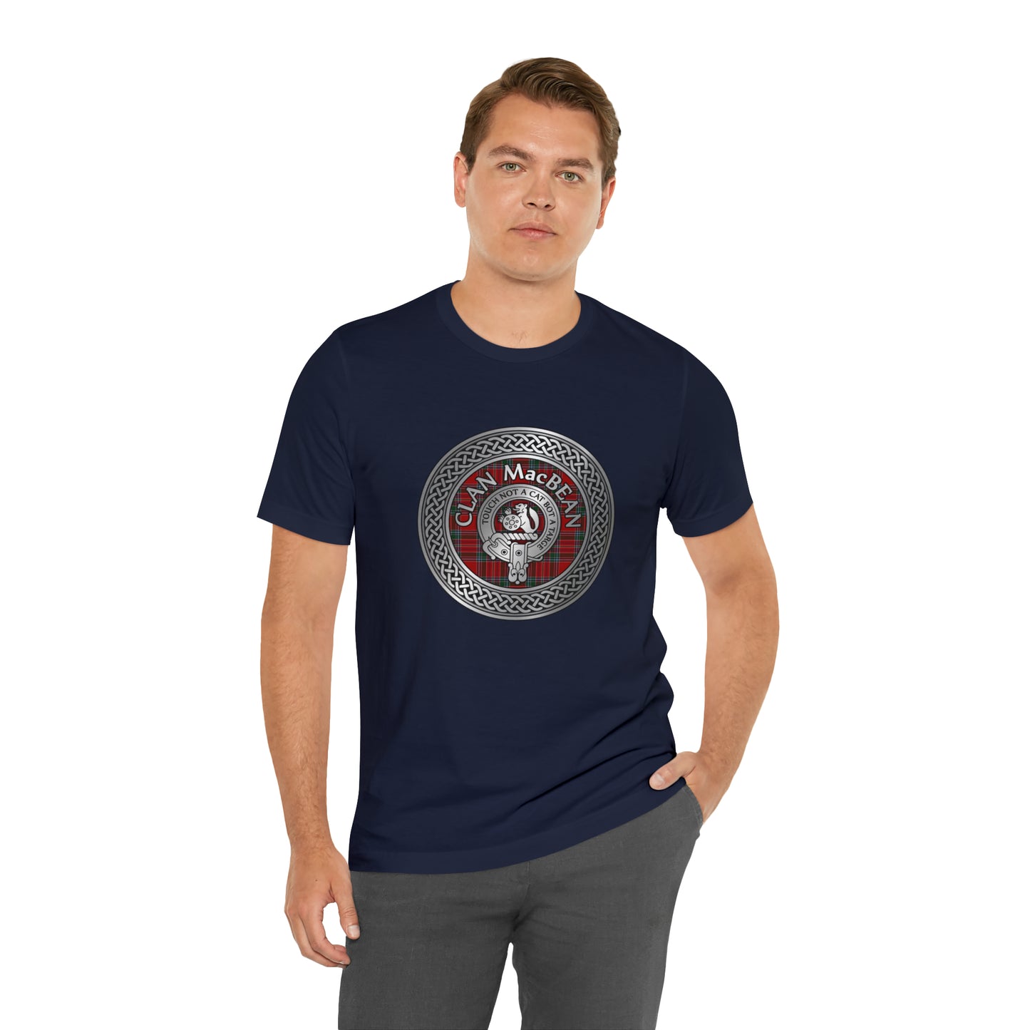 Clan MacBean Crest & Tartan Knot | Unisex T-Shirt