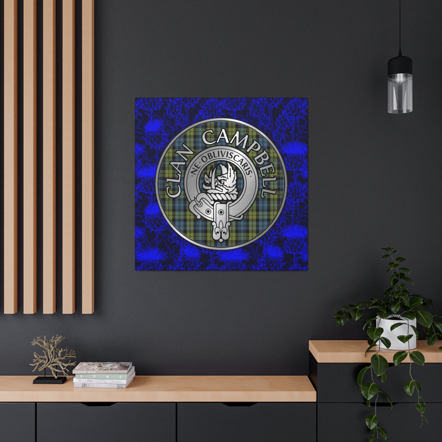 Clan Campbell Crest & Tartan Canvas Gallery Wraps