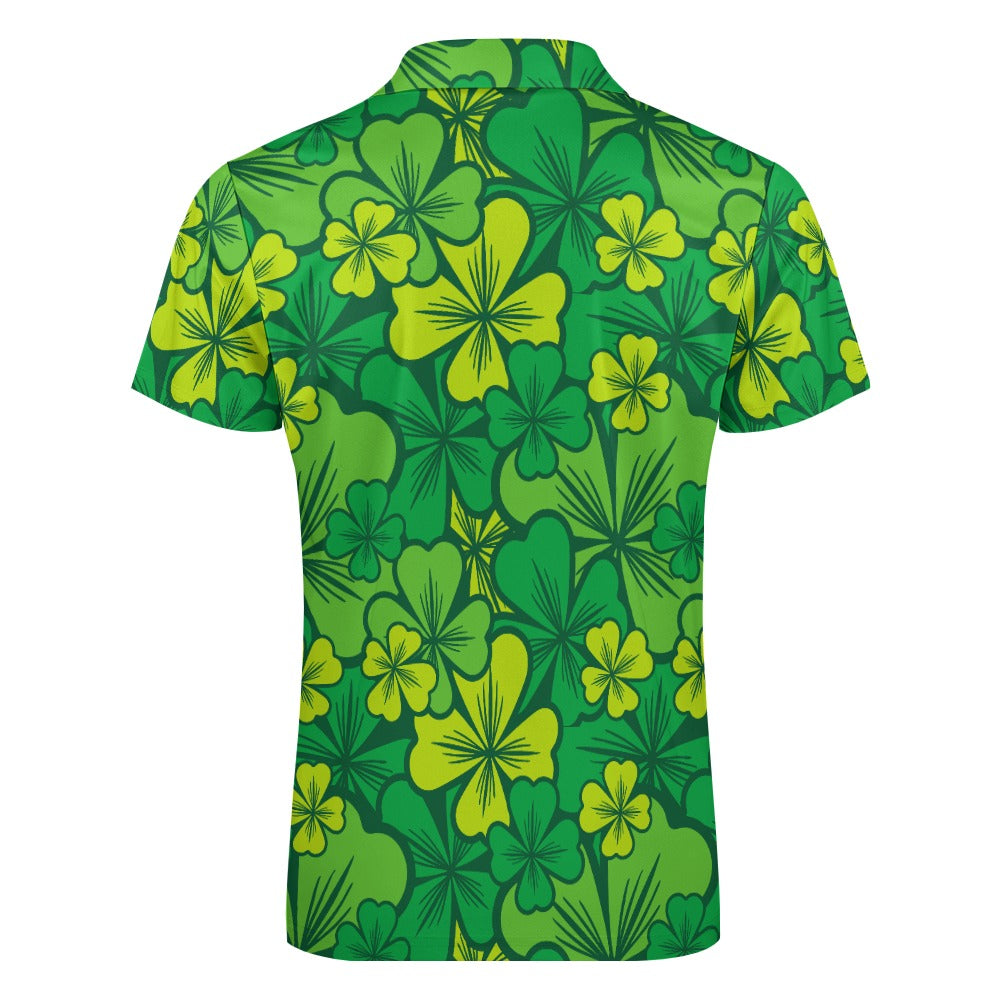 Irish Shamrock Short Sleeve Polo Shirt