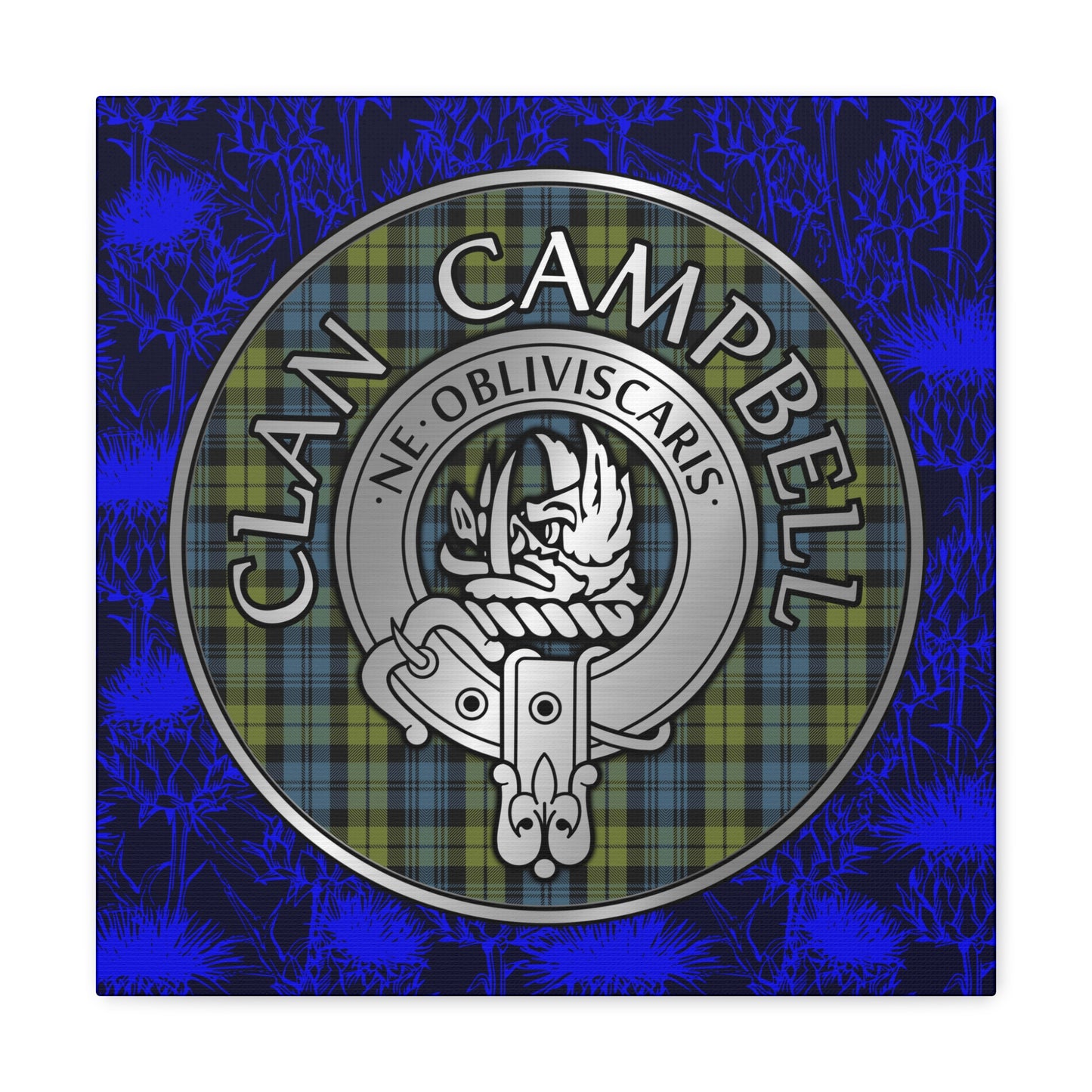 Clan Campbell Crest & Tartan Canvas Gallery Wraps