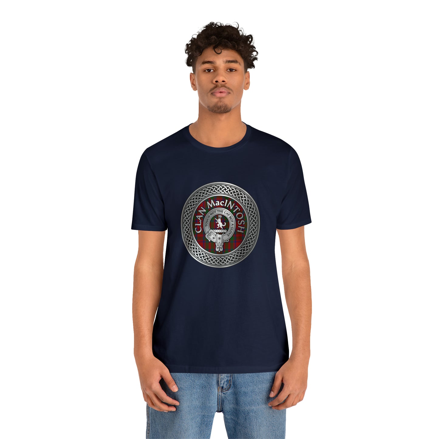 Clan MacIntosh Crest & Tartan Knot | Unisex T-Shirt