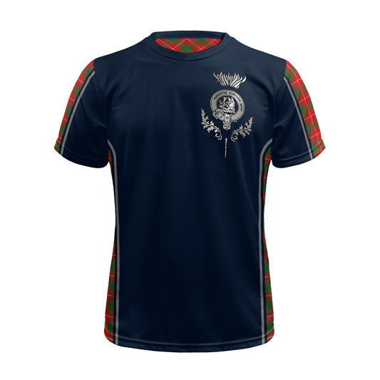 Clan MacKinnon Crest & Tartan Football Shirt