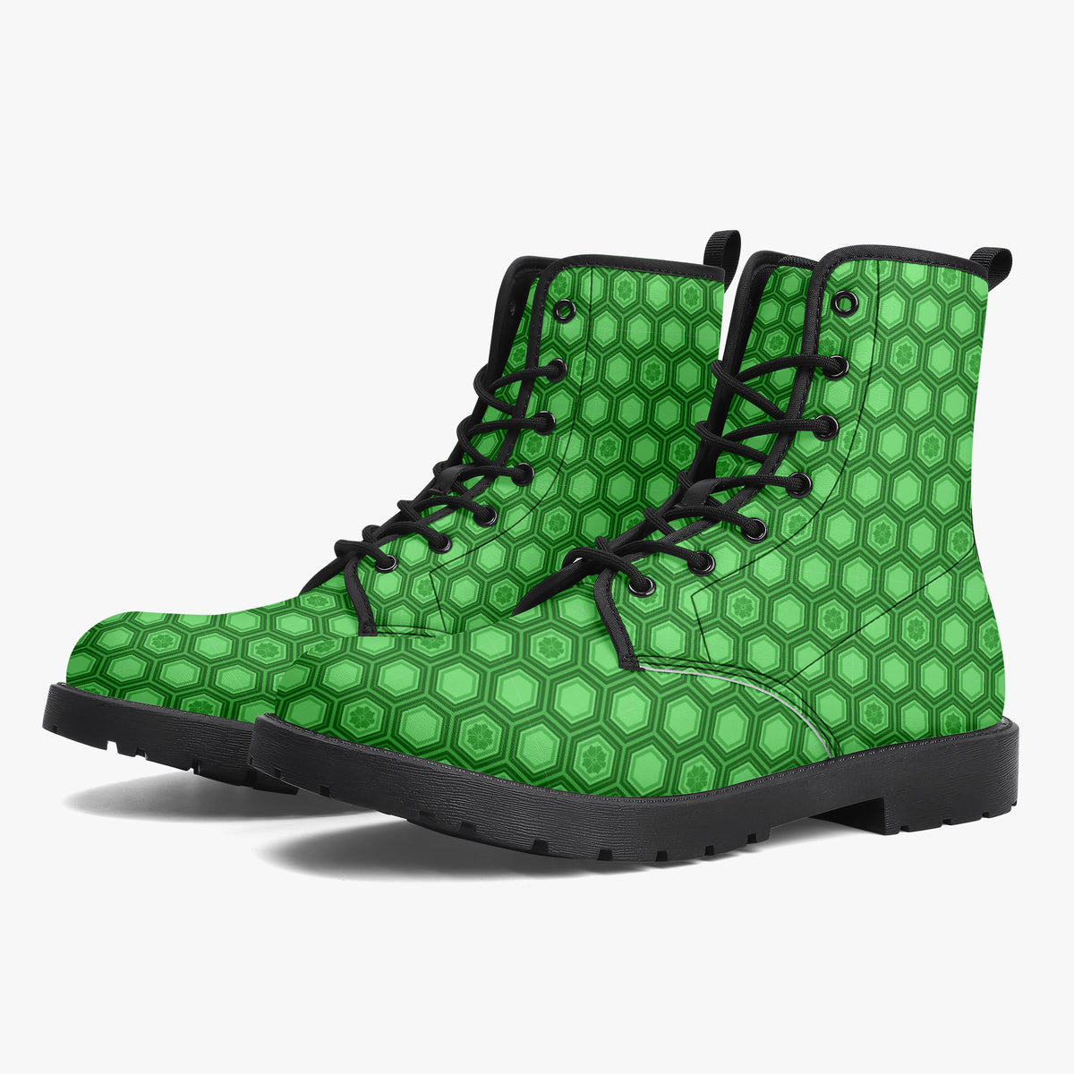 Japanese Wagara - Kikko Green - PU Leather Boots