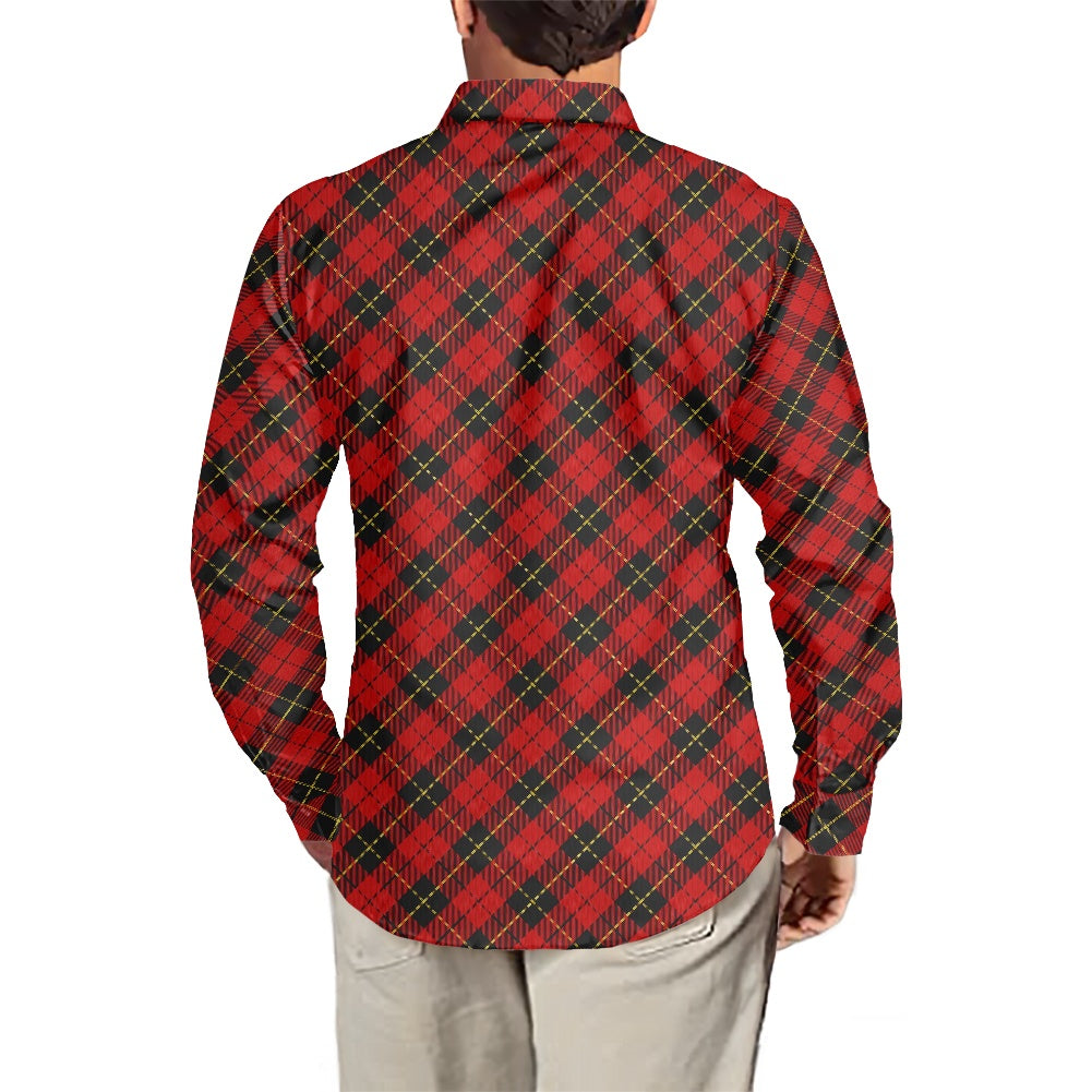 Clan Wallace Tartan Men's long-sleeved shirt