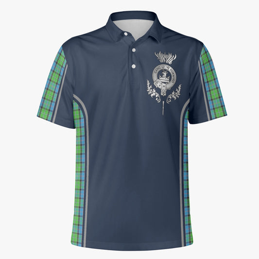 Clan Stirling Crest & Tartan Polo Shirt