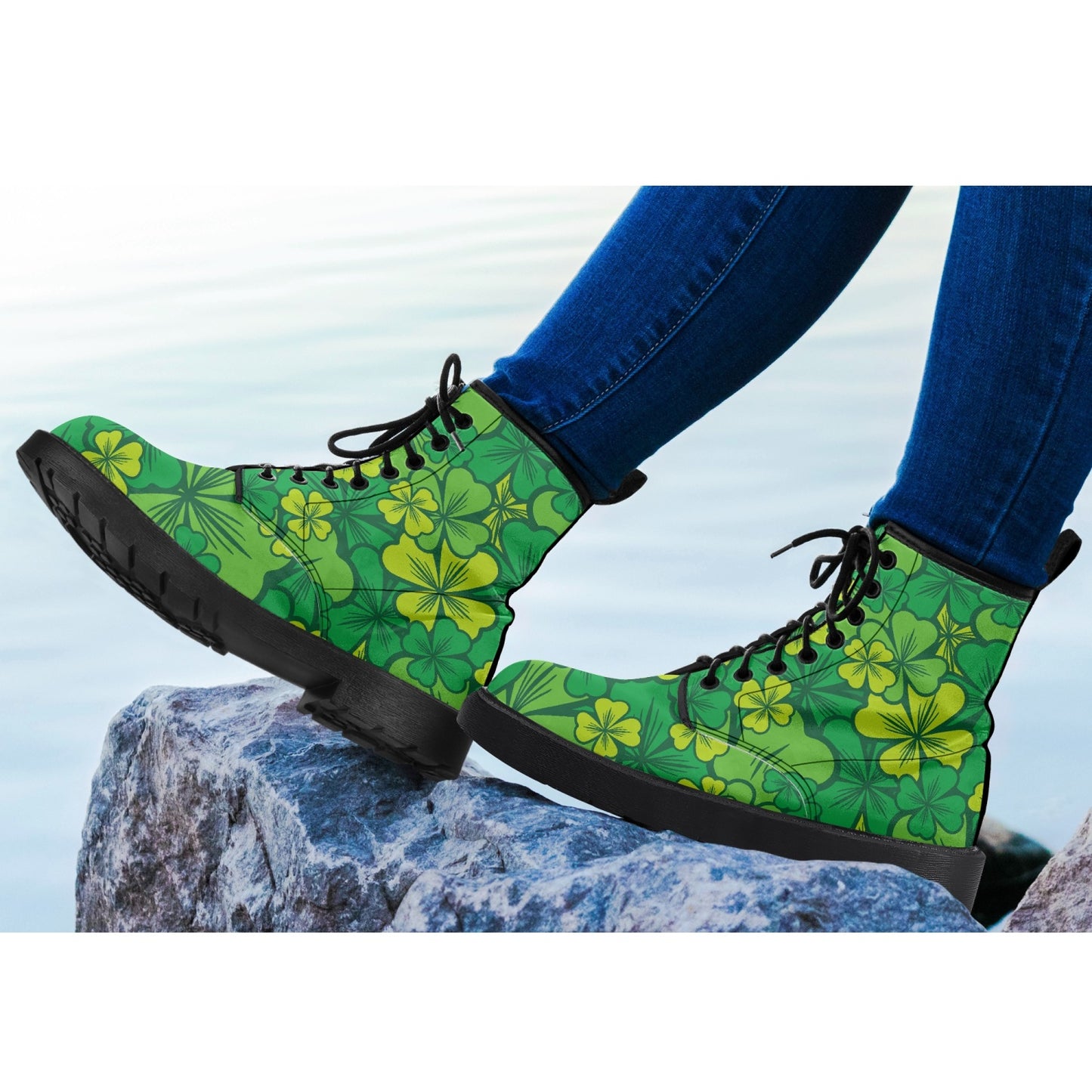 Irish Shamrock Leather Boots