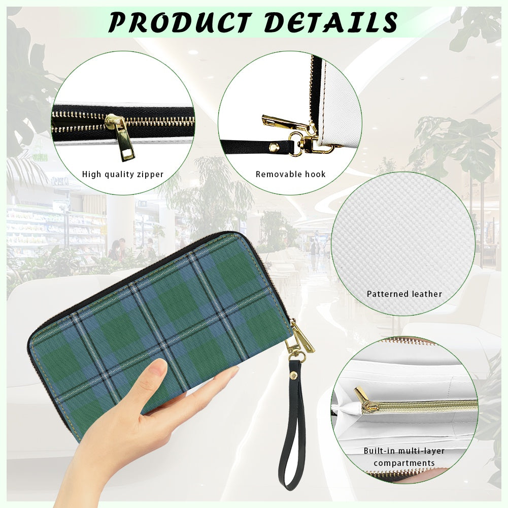 Clan Irvine of Drum Tartan Faux PU Leather clutch bag