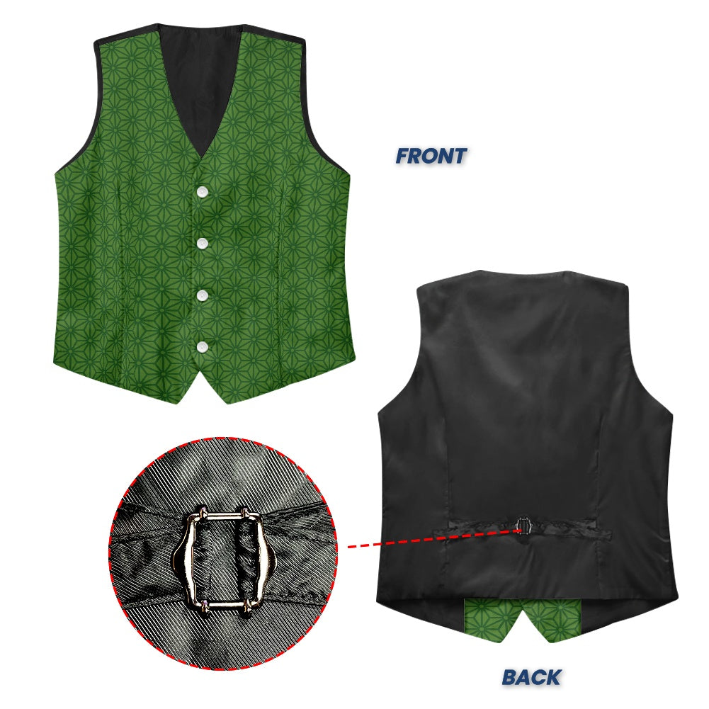 Wagara - Asanoha Green Suit vest jacket