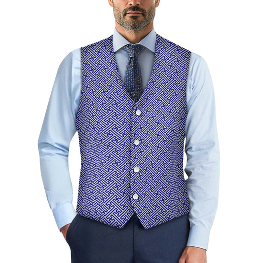 Wagara - Sayagata Blue Suit vest jacket