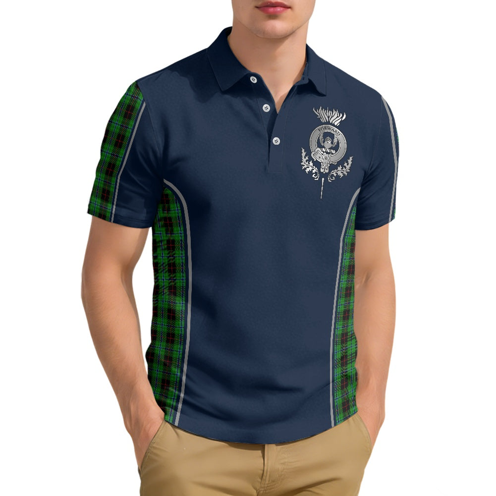 Clan Douglas Black Tartan & Black Douglas Crest Polo