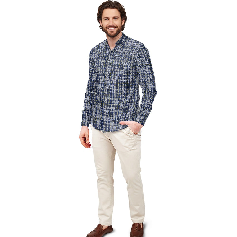 English County - Yorkshire Tartan Men's long-sleeved shirt