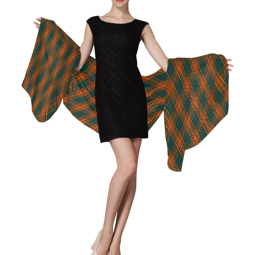 Irish County Roscommon Tartan Bias Chiffon Scarf
