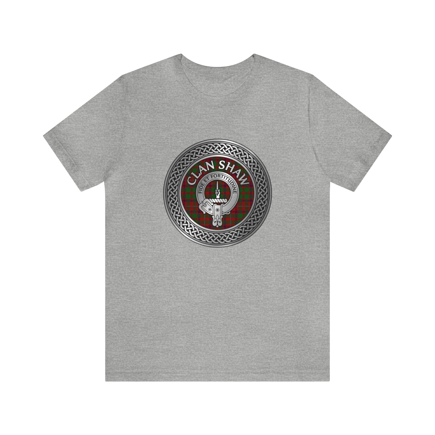 Clan Shaw Crest & Tartan Knot | Unisex T-Shirt