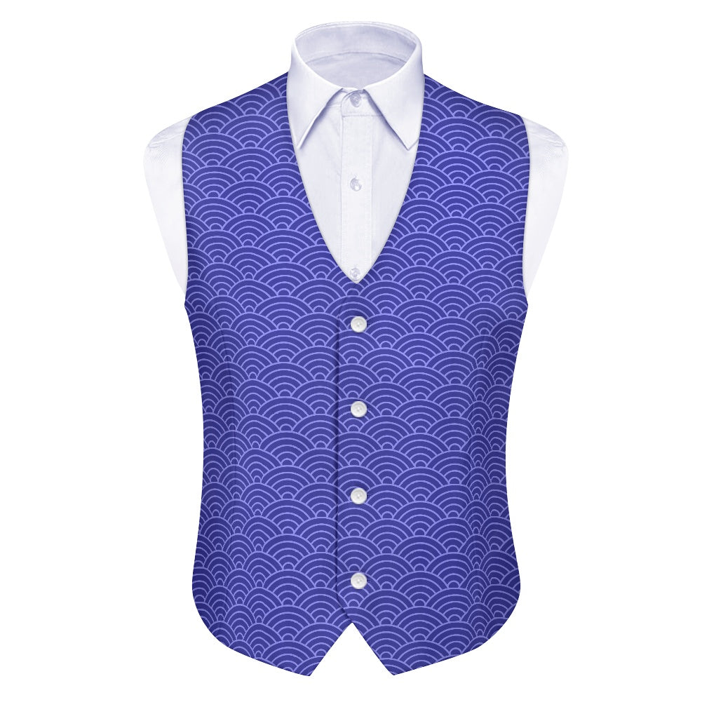 Wagara - Seigaiha Blue Suit vest jacket
