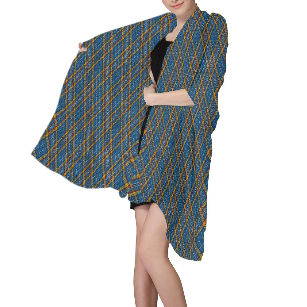 Clan Healy Tartan Bias Chiffon Scarf